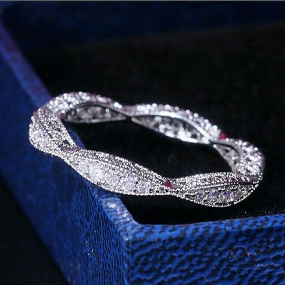 3 Carat Round Cut Lab Diamond Women's Eternity Ring 14K White Gold Finish - Picture 1 of 9